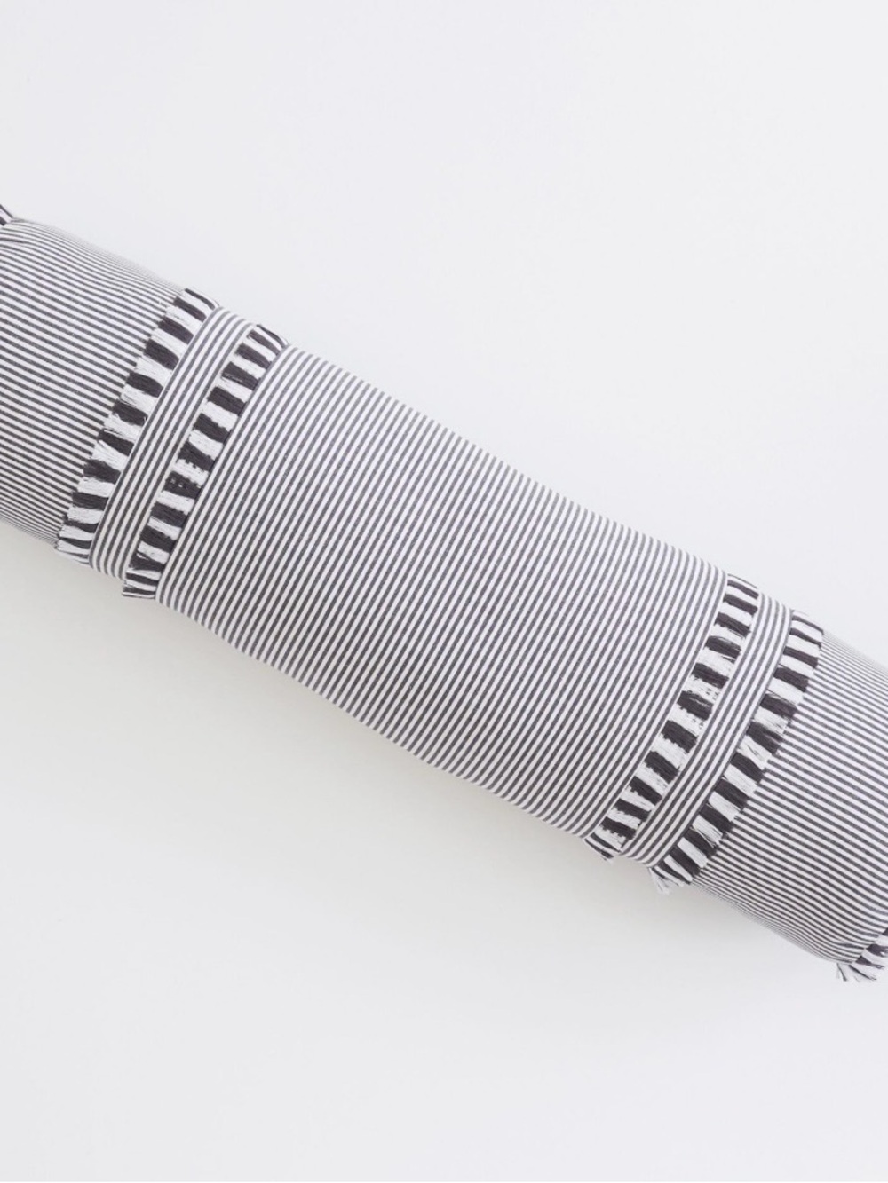 Fringe Bolster Pillow Pottery Barn Teen Blue & White